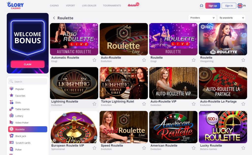 Glory Casino Roulette